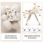 R For Rabbit Marshmallow Smart High Chair For Kids 2-in-1 Abstract Beige