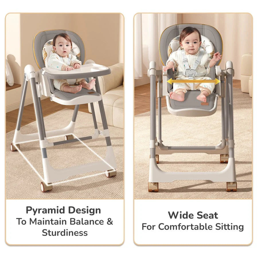 R For Rabbit Marshmallow Smart High Chair For Kids 2-in-1 Grey