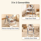 R For Rabbit Marshmallow Smart High Chair For Kids 2-in-1 Grey