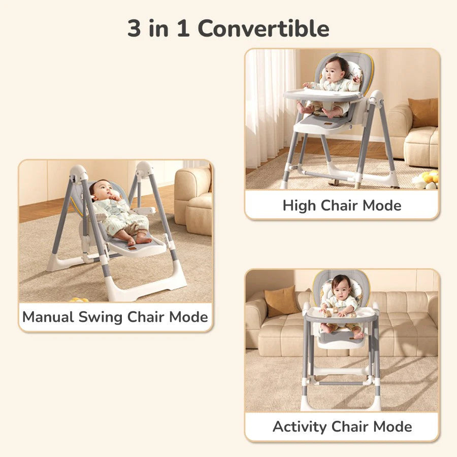 R For Rabbit Marshmallow Smart High Chair For Kids 2-in-1 Grey