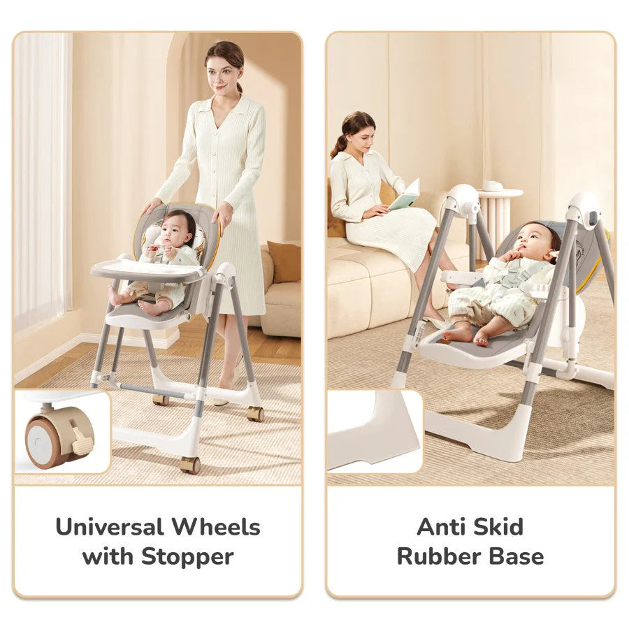 R For Rabbit Marshmallow Smart High Chair For Kids 2-in-1 Grey