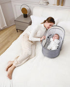 Mastela 4 in 1 Swing & Bassinet-12 Melodies-Adjustable Backrest-5 Points Harness-Breathable Mesh Sides & Soft Headrest-For 0 to 36M (Upto 9 Kg)-Light Grey