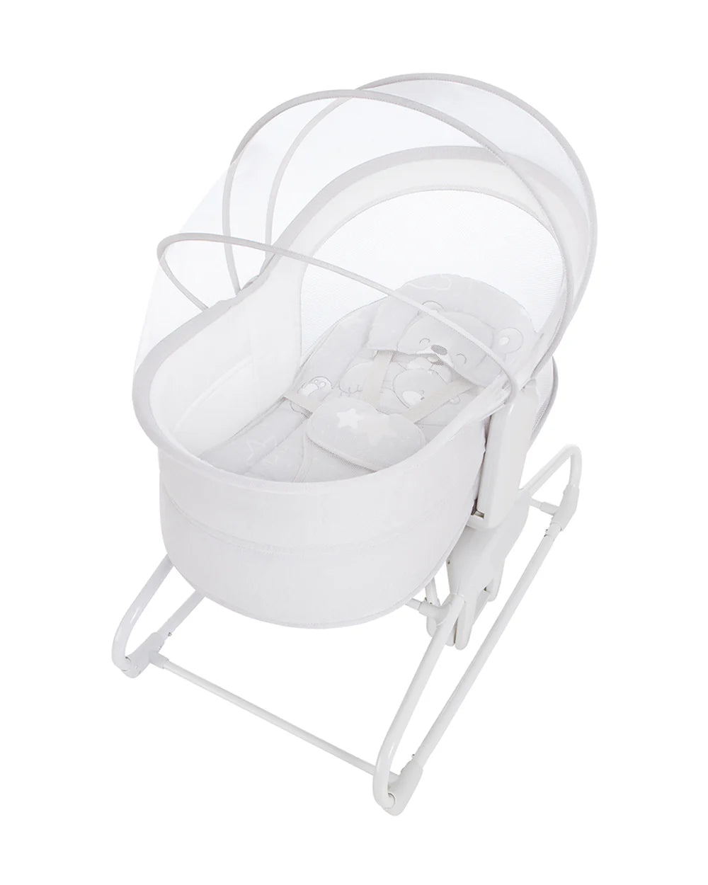 Mastela 4 in 1 Swing & Bassinet-12 Melodies-Adjustable Backrest-5 Points Harness-Breathable Mesh Sides & Soft Headrest-For 0 to 36M (Upto 15 Kg)-White