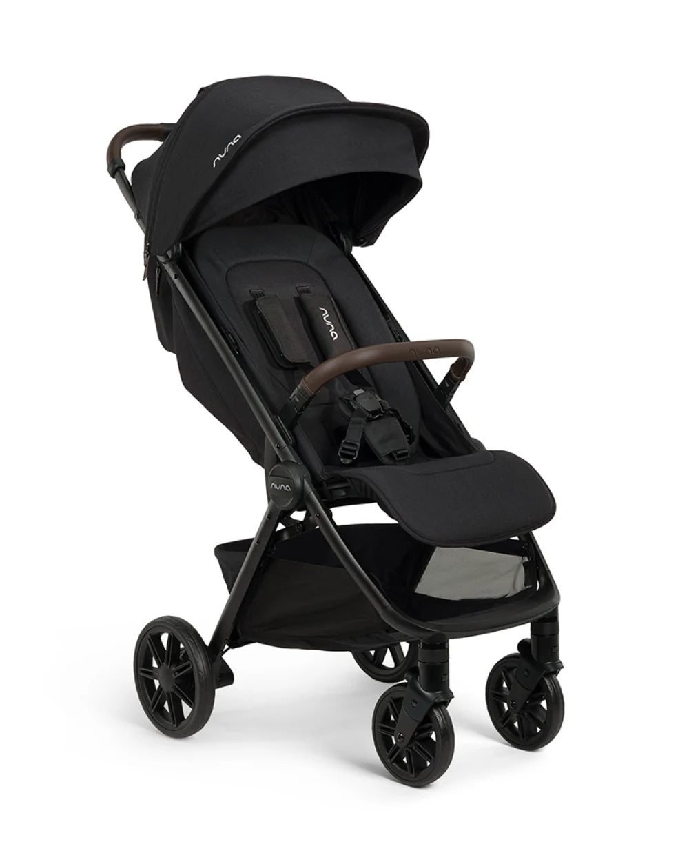 Nuna TRVL URBN Cabin Friendly Stroller-2026 Edition-One Hand Fold-Flat Reclining Seat-Travel System Compatible-10 kg Storage Basket-Includes Travel Bag & Rain Cover-2 Years Warranty-For 0 to 4Y (Upto 22 kg)-Caviar
