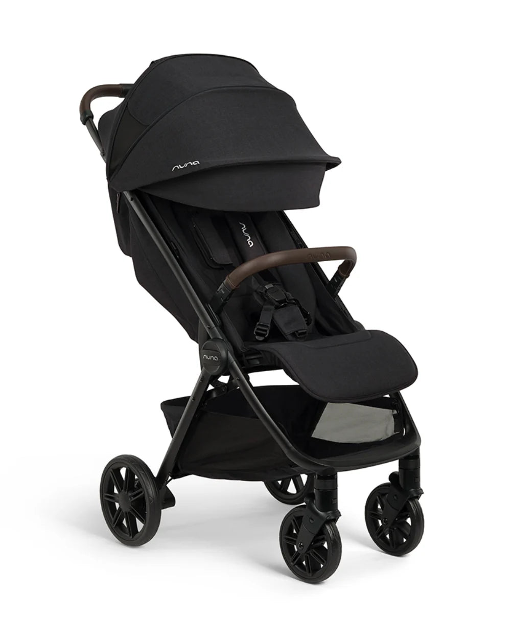 Nuna TRVL URBN Cabin Friendly Stroller-2026 Edition-One Hand Fold-Flat Reclining Seat-Travel System Compatible-10 kg Storage Basket-Includes Travel Bag & Rain Cover-2 Years Warranty-For 0 to 4Y (Upto 22 kg)-Caviar