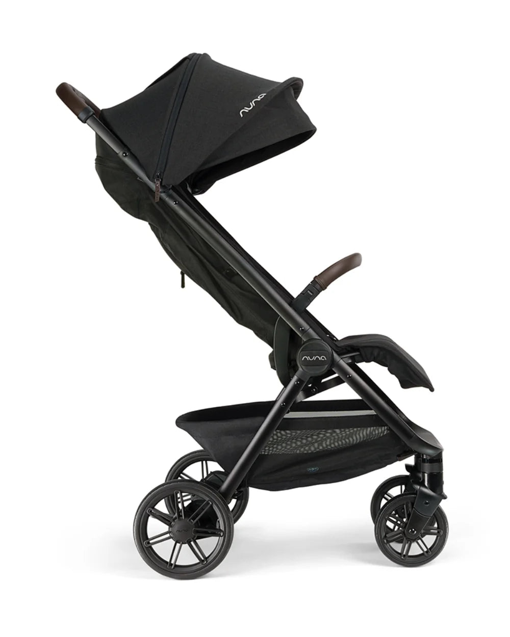 Nuna TRVL URBN Cabin Friendly Stroller-2026 Edition-One Hand Fold-Flat Reclining Seat-Travel System Compatible-10 kg Storage Basket-Includes Travel Bag & Rain Cover-2 Years Warranty-For 0 to 4Y (Upto 22 kg)-Caviar