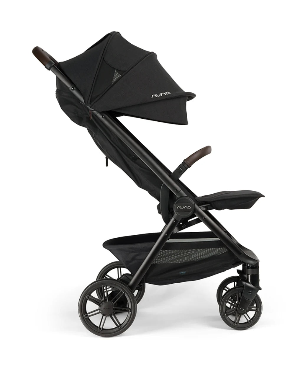 Nuna TRVL URBN Cabin Friendly Stroller-2026 Edition-One Hand Fold-Flat Reclining Seat-Travel System Compatible-10 kg Storage Basket-Includes Travel Bag & Rain Cover-2 Years Warranty-For 0 to 4Y (Upto 22 kg)-Caviar