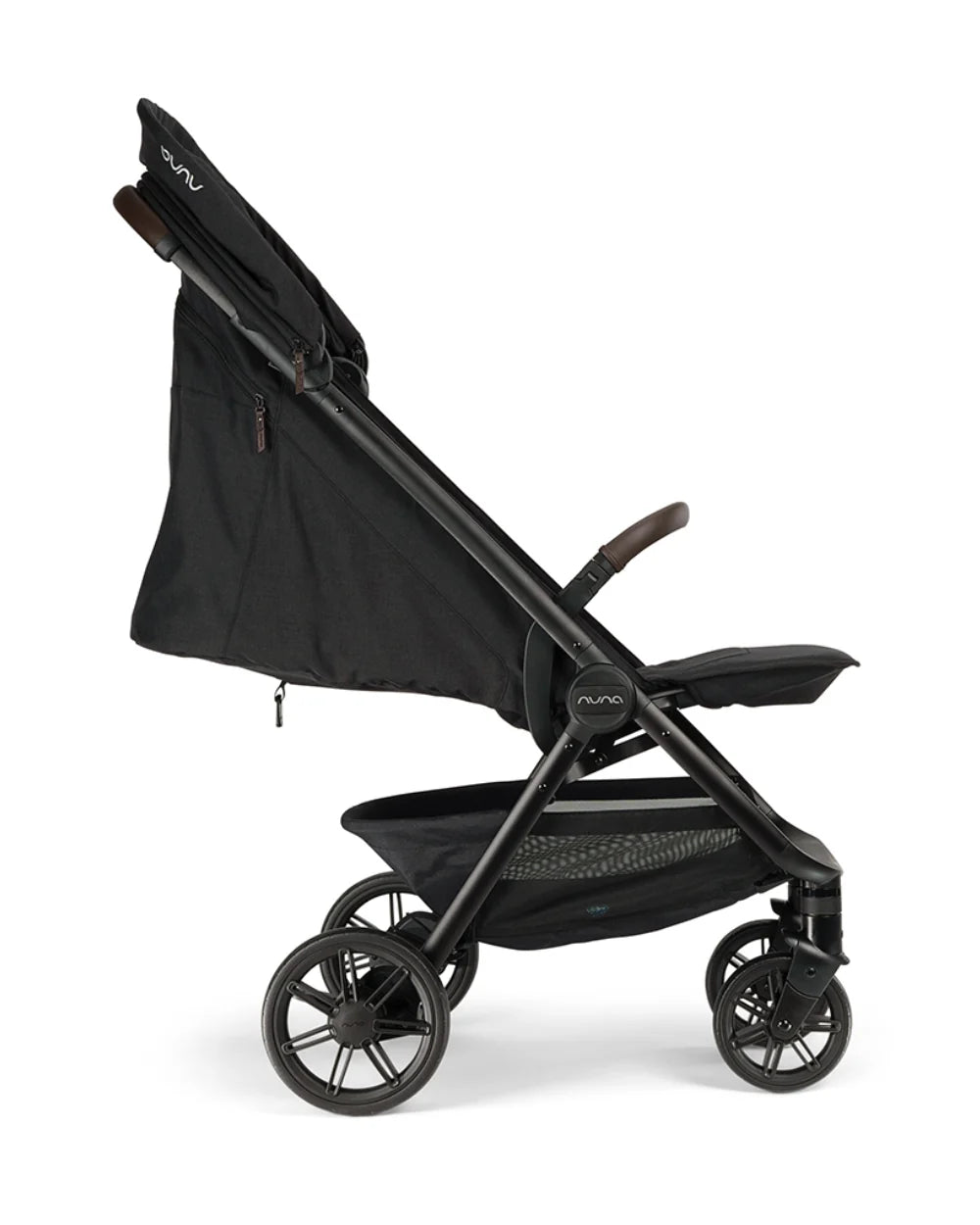 Nuna TRVL URBN Cabin Friendly Stroller-2026 Edition-One Hand Fold-Flat Reclining Seat-Travel System Compatible-10 kg Storage Basket-Includes Travel Bag & Rain Cover-2 Years Warranty-For 0 to 4Y (Upto 22 kg)-Caviar