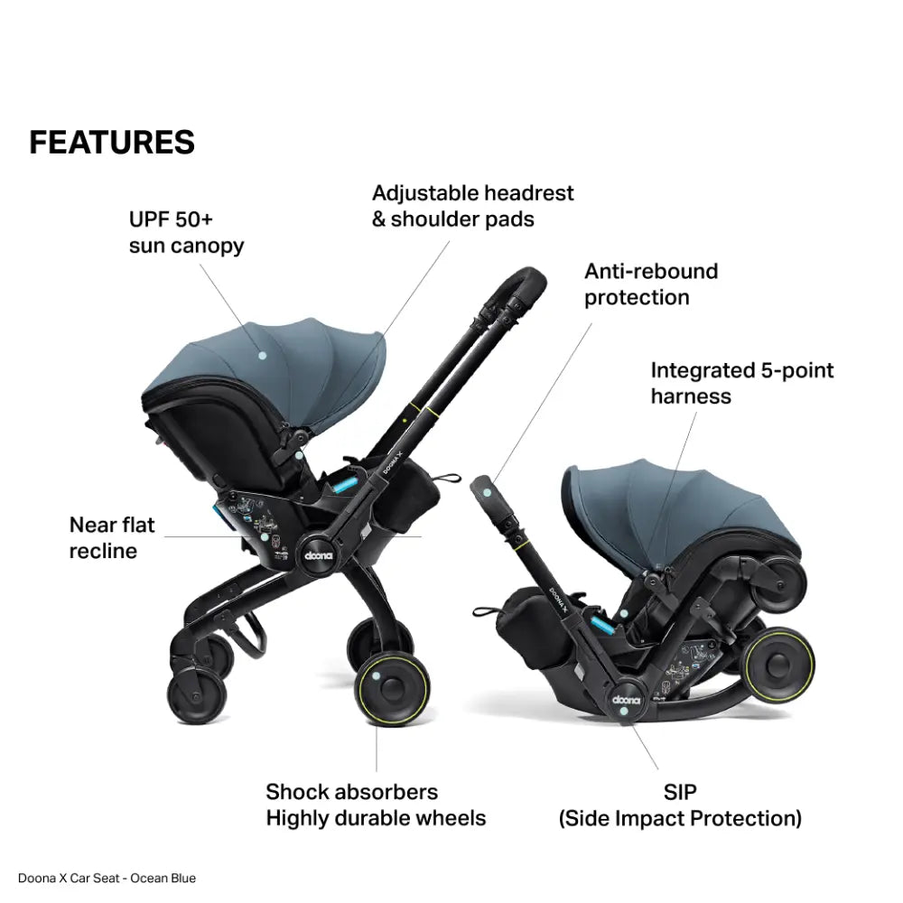 Doona X Infant Car Seat & Stroller -Ocean Blue