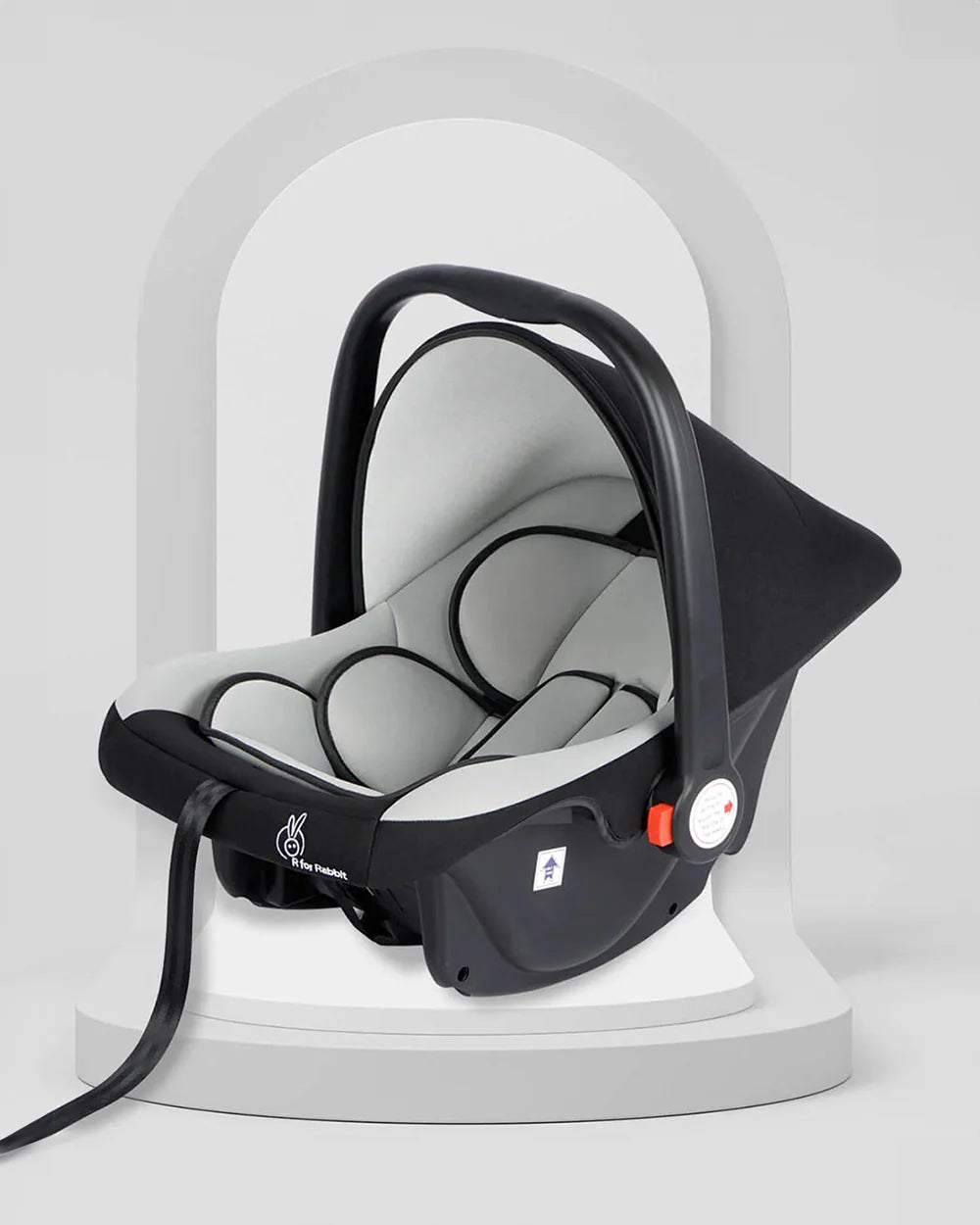 R for Rabbit Picaboo-Baby Carry Cot Cum Car Seat-Rear Facing-Convertible to Rocker-For 0 to 15M (Upto 13Kg)-Black Grey