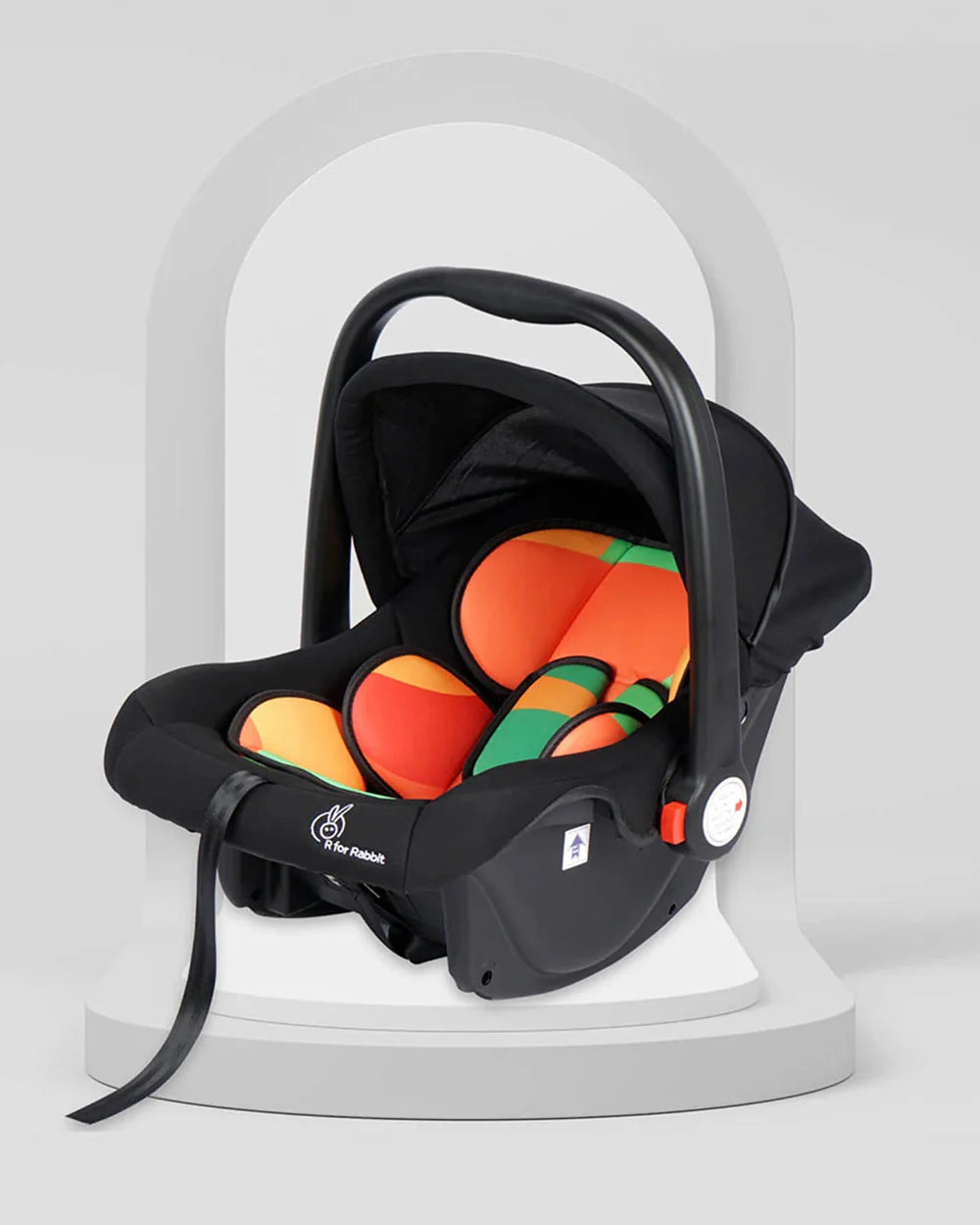 R for Rabbit Picaboo-Baby Carry Cot Cum Car Seat-Rear Facing-Convertible to Rocker-For 0 to 15M (Upto 13Kg)-Colorful