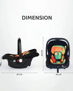 R for Rabbit Picaboo-Baby Carry Cot Cum Car Seat-Rear Facing-Convertible to Rocker-For 0 to 15M (Upto 13Kg)-Colorful