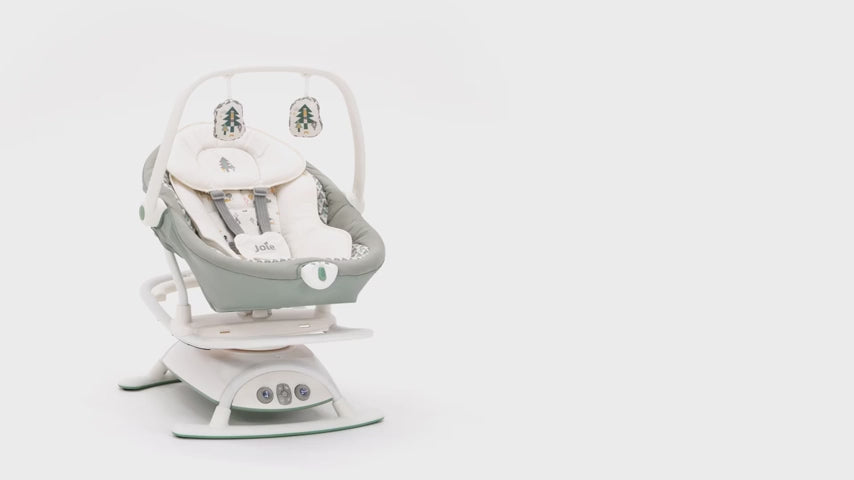 Joie Sansa 2 in 1 Baby Bouncer & Rocker-3 Position Recline-Multi Motion Soother Sways Side to Side-With Toy Bar & Two Plush Toys-For 0 to 9 Kg-Cosmo Tan