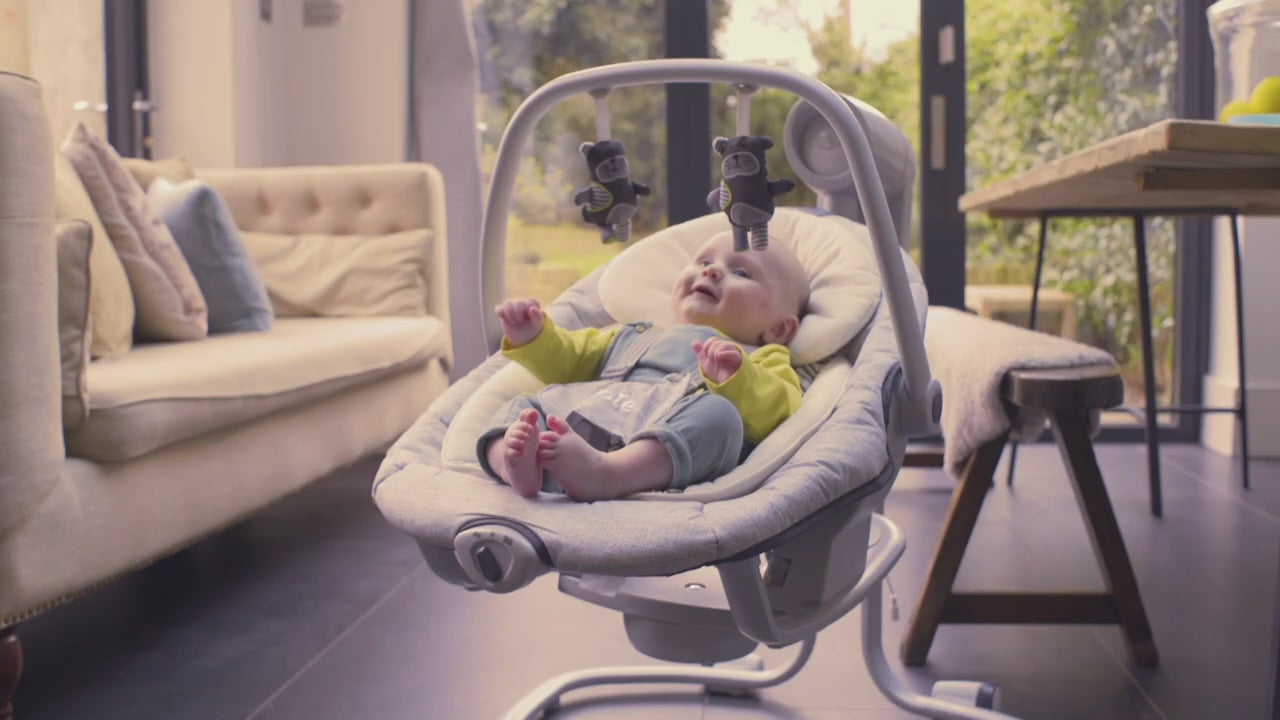 Joie Serina 2in1 Baby Swing & Rocker-6 Swing Speeds-3 Positions Recline-With Toy Bar-2 Years Warranty-For 0 to 9 Kg-Walnut