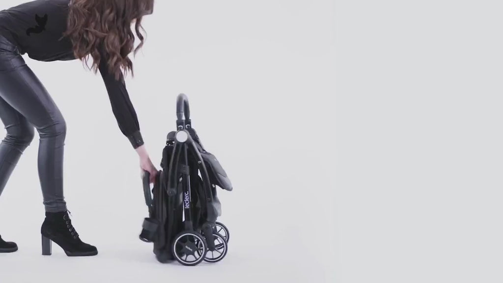 Leclerc Magic Fold Plus Cabin Friendly Stroller-Flat Reclining Seat-One Touch Fold-2 Year Warranty-for 6M to 5Y (Upto 22Kg)-Black