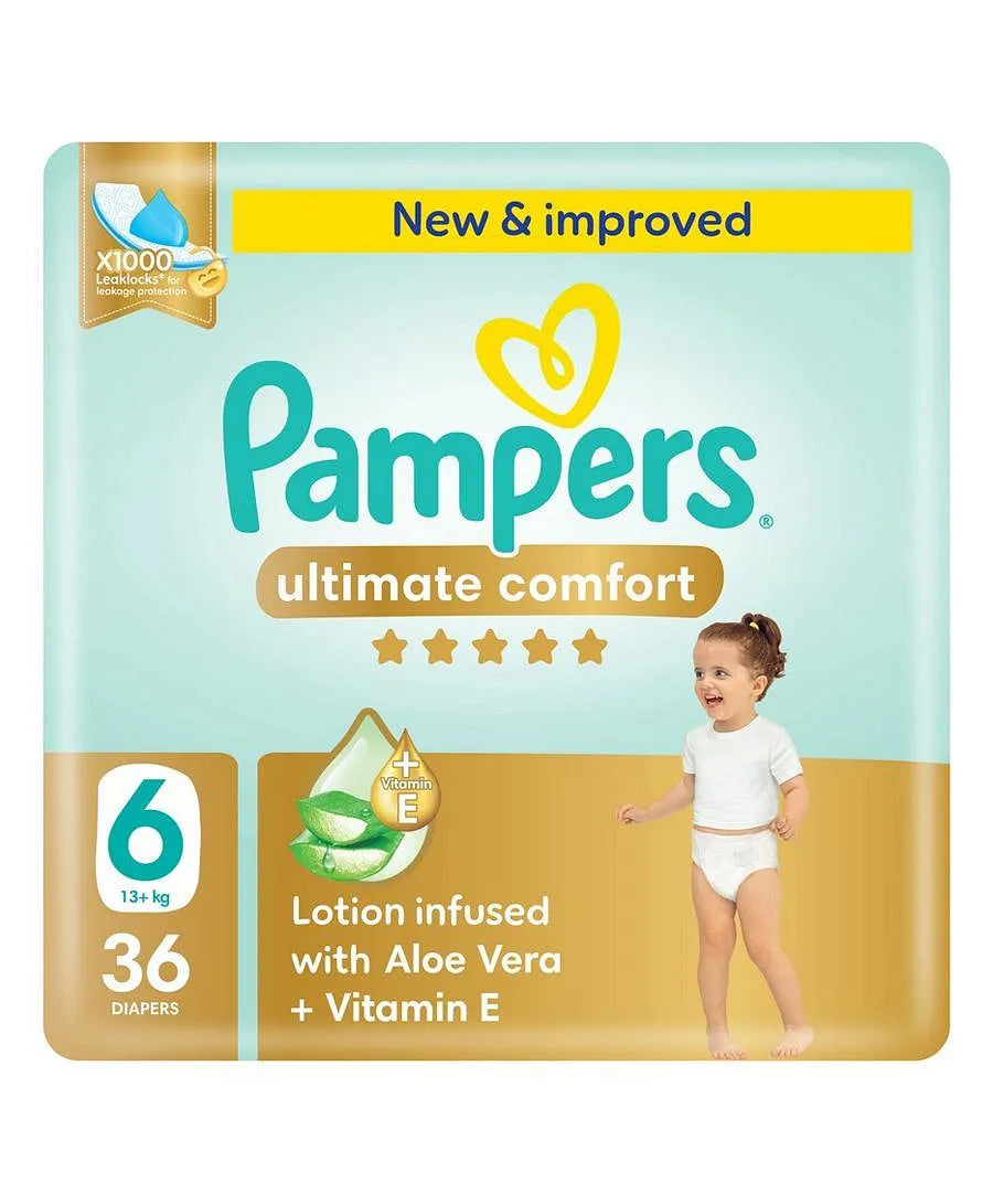 Pampers Ultimate Comfort Taped Diapers Size 6 13kg+ 36 Pieces