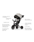 Qplay Nova Niello 6 in 1 Trike-Easy Compact Fold-Height Adjustable Parent Handle Bar-360 Degrees Rotating Seat-Adjustable Backrest-5 Point Harness-Includes Cup Holder-For 10 to 6Y (Upto 25 Kg)-Blue