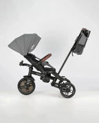 Qplay Comfo Max 7-in-1 Trike-Height Adjustable Parent Handle Bar-360 Degrees Rotating Seat-Adjustable Backrest-Foldable Frame-With Detachable Backpack-For 10M to 6Y (Upto 25 Kg)-Grey