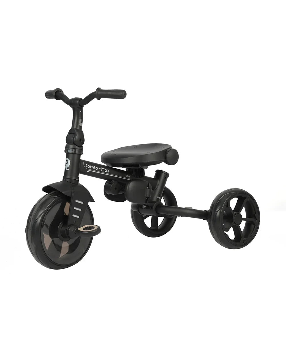 Qplay Comfo Max 7-in-1 Trike-Height Adjustable Parent Handle Bar-360 Degrees Rotating Seat-Adjustable Backrest-Foldable Frame-With Detachable Backpack-For 10M to 6Y (Upto 25 Kg)-Grey