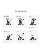 Qplay Nova Niello 6 in 1 Trike-Easy Compact Fold-Height Adjustable Parent Handle Bar-360 Degrees Rotating Seat-Adjustable Backrest-5 Point Harness-Includes Cup Holder-For 10 to 6Y (Upto 25 Kg)-Khaki