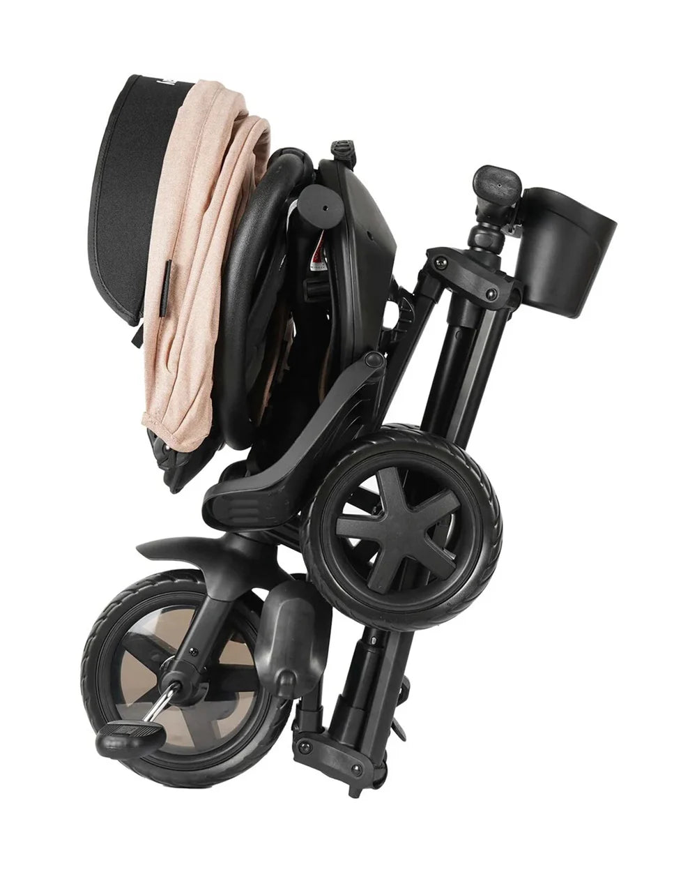 Qplay Nova Niello 6 in 1 Trike-Easy Compact Fold-Height Adjustable Parent Handle Bar-360 Degrees Rotating Seat-Adjustable Backrest-5 Point Harness-Includes Cup Holder-For 10 to 6Y (Upto 25 Kg)-Khaki