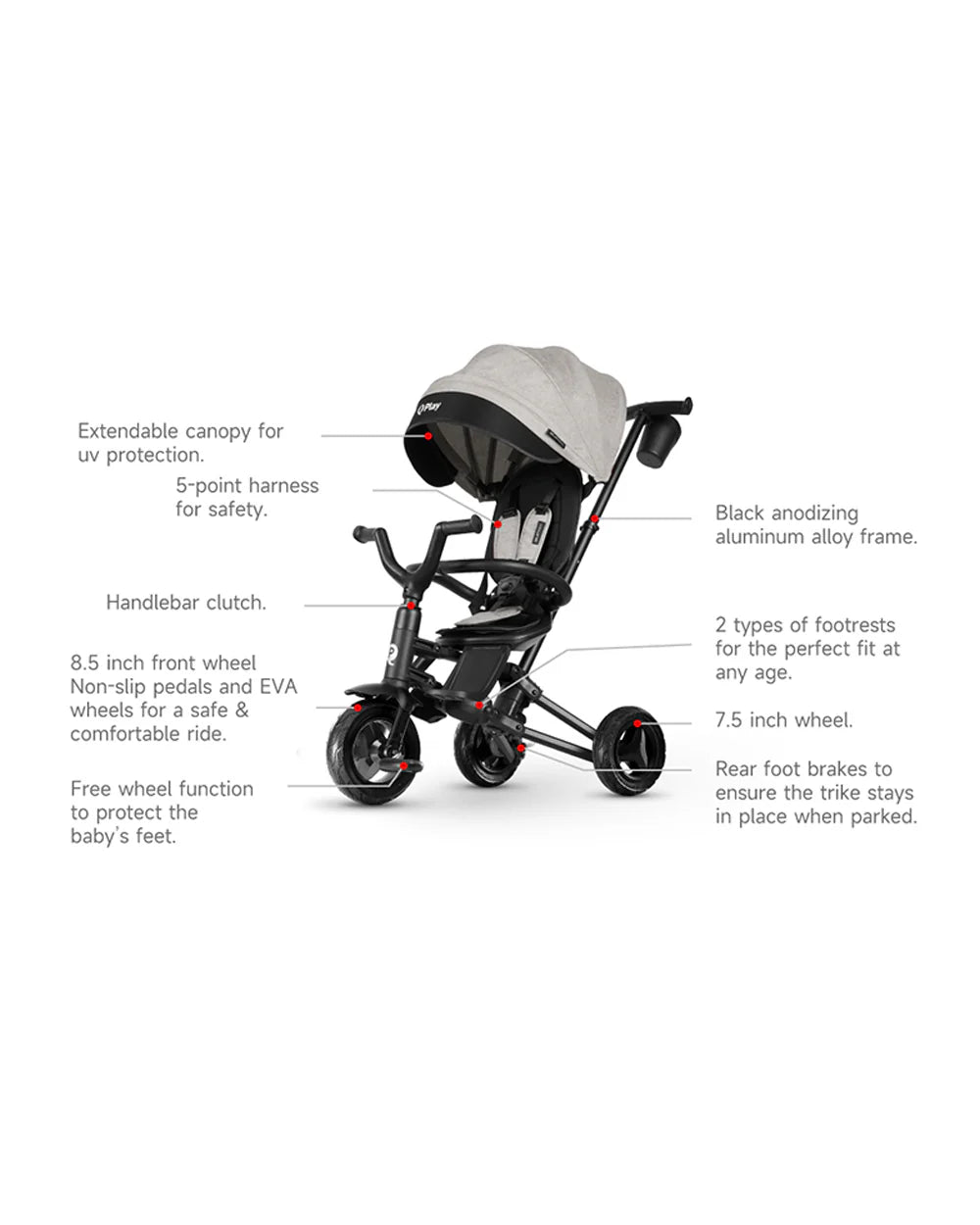 Qplay Nova Niello 6 in 1 Trike-Easy Compact Fold-Height Adjustable Parent Handle Bar-360 Degrees Rotating Seat-Adjustable Backrest-5 Point Harness-Includes Cup Holder-For 10 to 6Y (Upto 25 Kg)-Khaki