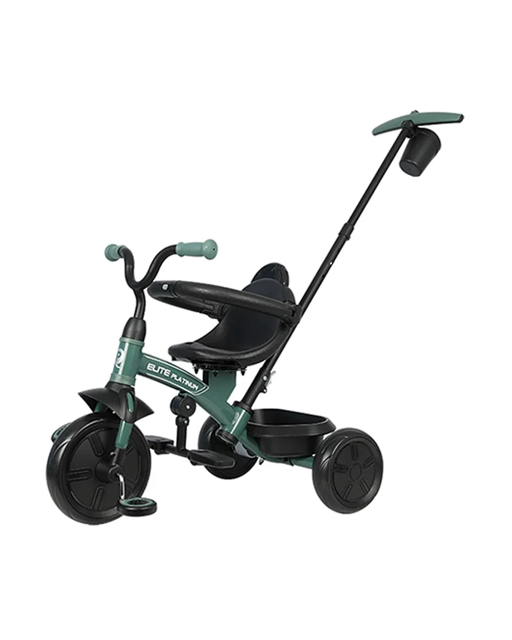 Qplay Elite Platinum 6 in 1 Trike-Height Adjustable Parent Handle Bar-360 Degrees Rotating Seat-5 Point Harness-For 10M to 6Y (Upto 25 Kg)-Green