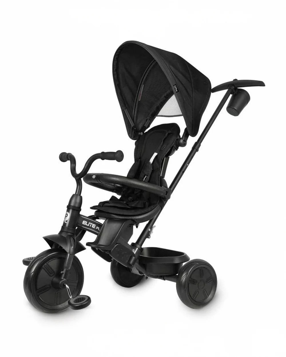 Qplay Elite Platinum 6 in 1 Trike-Height Adjustable Parent Handle Bar-360 Degrees Rotating Seat-5 Point Harness-For 10M to 6Y (Upto 25 Kg)-Black