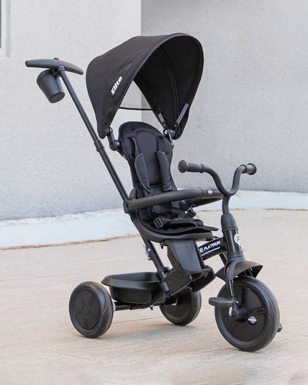 Qplay Elite Platinum 6 in 1 Trike-Height Adjustable Parent Handle Bar-360 Degrees Rotating Seat-5 Point Harness-For 10M to 6Y (Upto 25 Kg)-Black