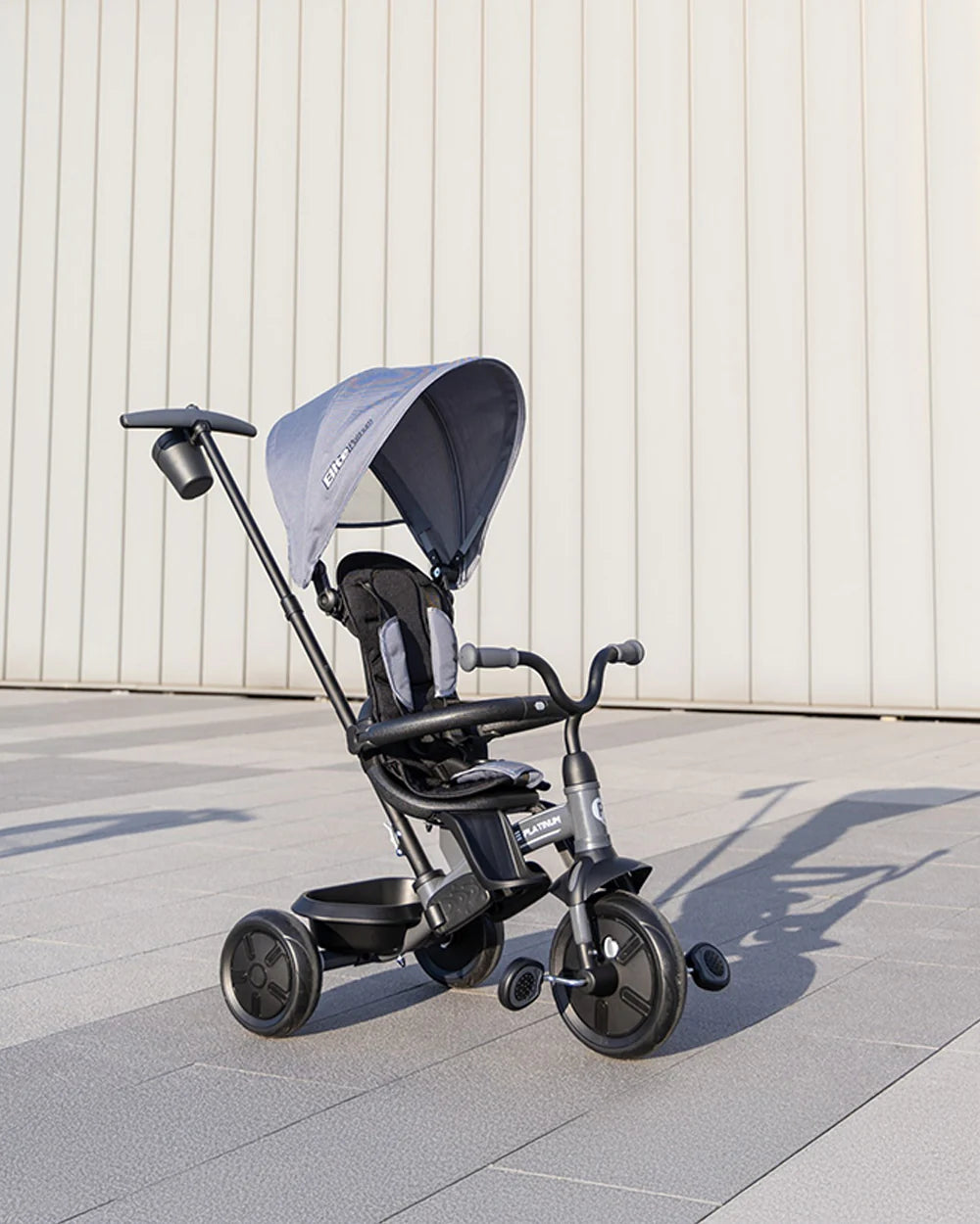 Qplay Elite Platinum 6 in 1 Trike-Height Adjustable Parent Handle Bar-360 Degrees Rotating Seat-5 Point Harness-For 10M to 6Y (Upto 25 Kg)-Dark Grey