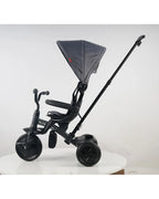 Qplay Elite Platinum 6 in 1 Trike-Height Adjustable Parent Handle Bar-360 Degrees Rotating Seat-5 Point Harness-For 10M to 6Y (Upto 25 Kg)-Dark Grey