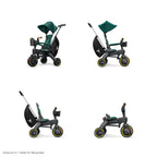 Doona™ Liki Trike S5 - Premium Foldable Trike for Toddlers, Kids/Baby Tricycle Stroller with Cushion Seat, UPF 50+ Sun Protection & Harness, Parental Control, Ages 10 Months to 3 Years-Racing Green