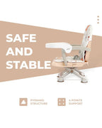 R for Rabbit Candy Pop Booster Seat-4 Height Adjustments-Lightweight-6M to 3Y (Upto 20Kg)-Beige