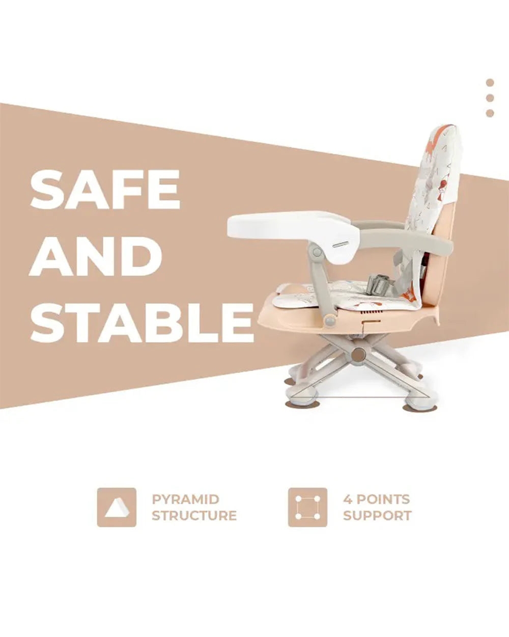 R for Rabbit Candy Pop Booster Seat-4 Height Adjustments-Lightweight-6M to 3Y (Upto 20Kg)-Beige