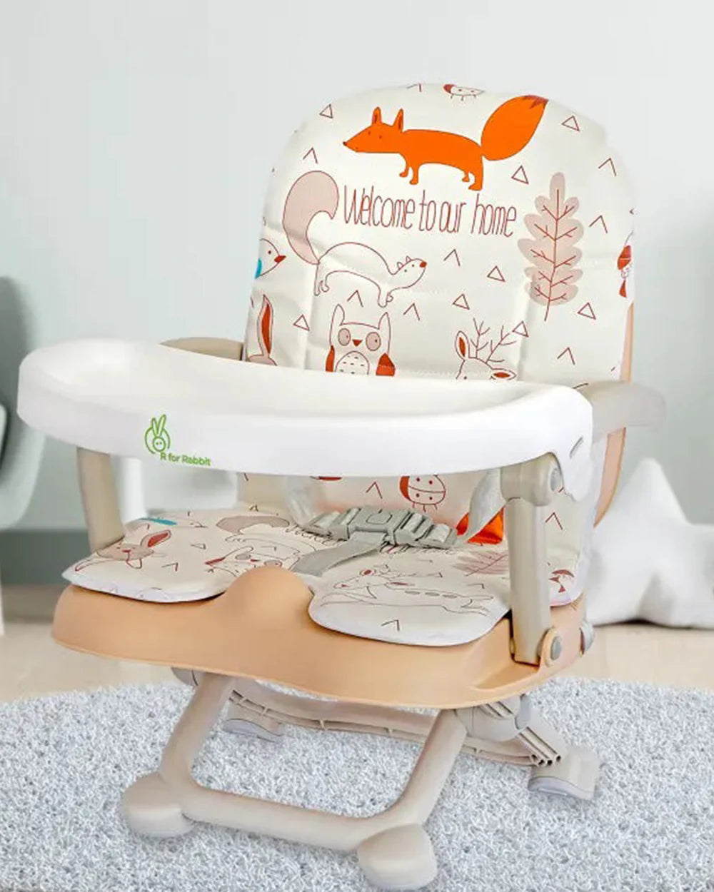 R for Rabbit Candy Pop Booster Seat-4 Height Adjustments-Lightweight-6M to 3Y (Upto 20Kg)-Beige