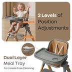 R For Rabbit 3 in 1 Walnut High Chair - Dark Grey