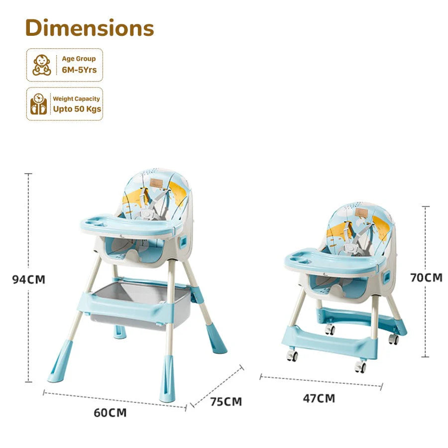 R For Rabbit High Chair Sugar Doodle Plus Lake Blue