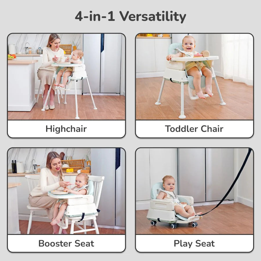 Truffle High Chair For Kids 4-in-1 Convertible Scratch Proof & Anti-Skid Rubber Base High Chair