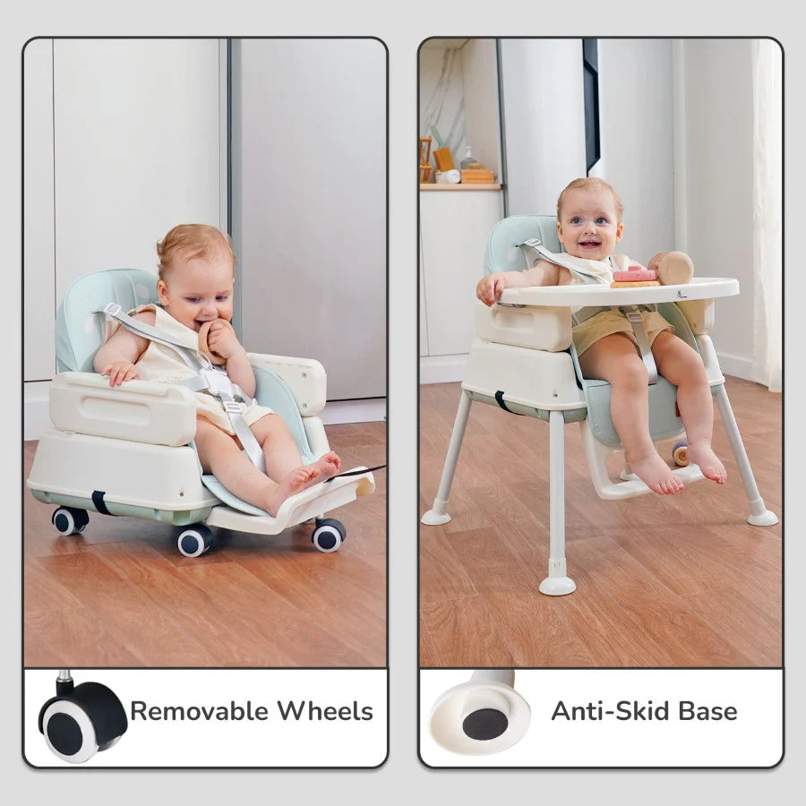 Truffle High Chair For Kids 4-in-1 Convertible Scratch Proof & Anti-Skid Rubber Base High Chair