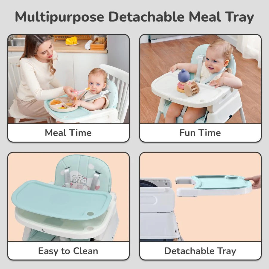 Truffle High Chair For Kids 4-in-1 Convertible Scratch Proof & Anti-Skid Rubber Base High Chair