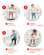 Skip Hop Explore & More 3 Stage Activity Center-Musical Light-Up Piano With 3 Modes-360 Degree Rotating Seat-Learning & Educational Toys-4M+Silver Lining Cloud