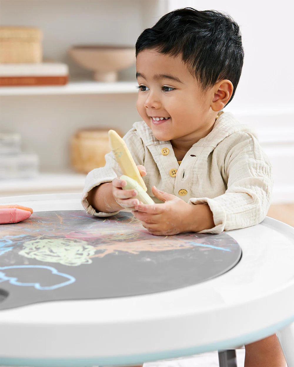 Skip Hop Explore & More 3 Stage Activity Center-Musical Light-Up Piano With 3 Modes-360 Degree Rotating Seat-Learning & Educational Toys-4M+Silver Lining Cloud