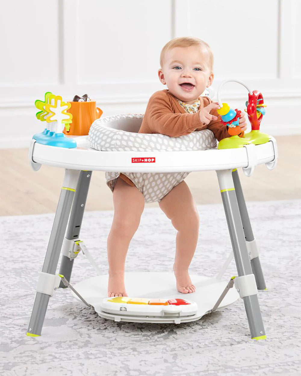 Skip Hop Explore & More 3 Stage Activity Center-Musical Light-Up Piano With 3 Modes-360 Degree Rotating Seat-Learning & Educational Toys-4M+
