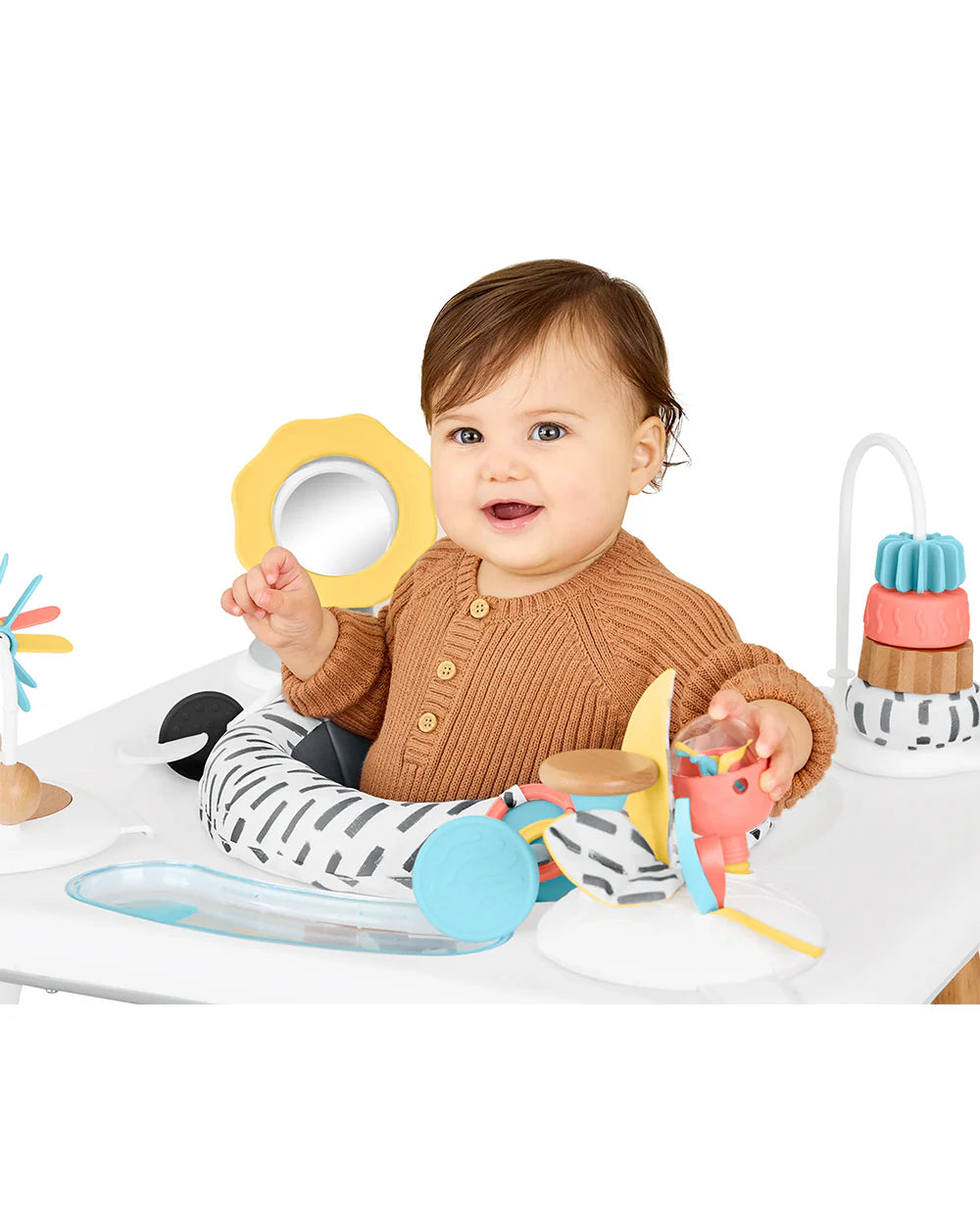 Skip Hop Discoverosity Montessori 3 Stage Activity Center-25+ Activities-360 Degree Rotating Seat-Learning & Educational Toys-4M+