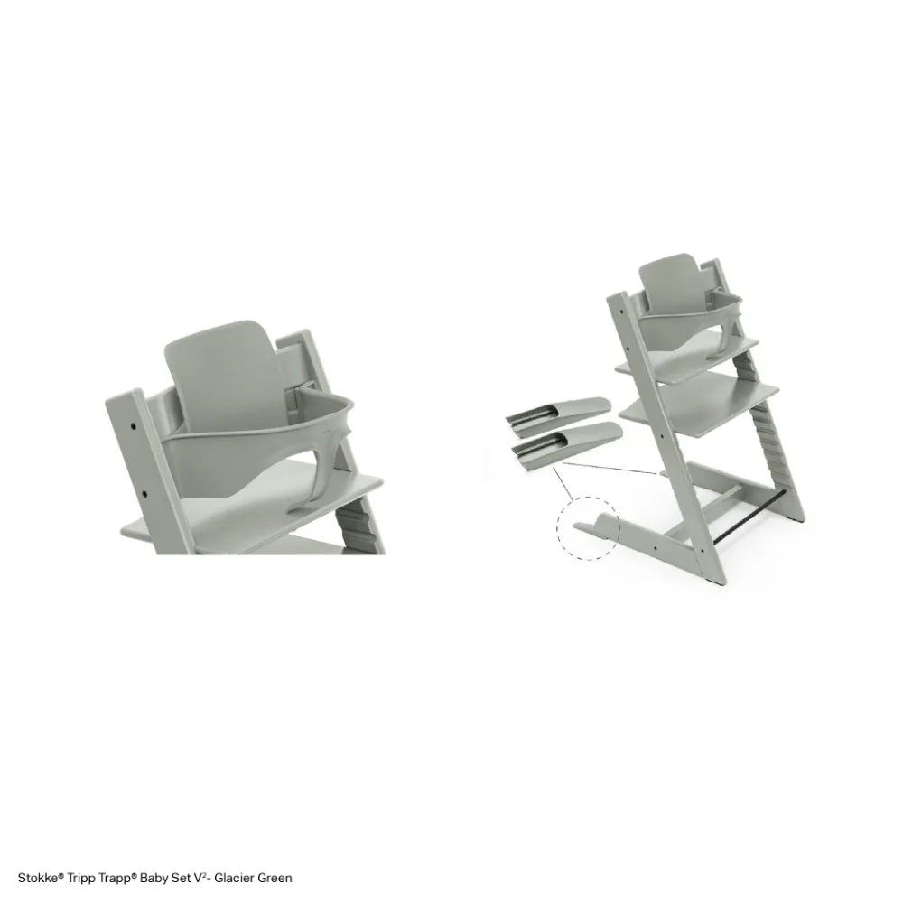 Stokke Tripp Trapp Baby Set² - Attachment for Tripp Trapp Chair (6–36 Months), Supports Baby’s Sitting Development, Easy to Install Without Tools - green