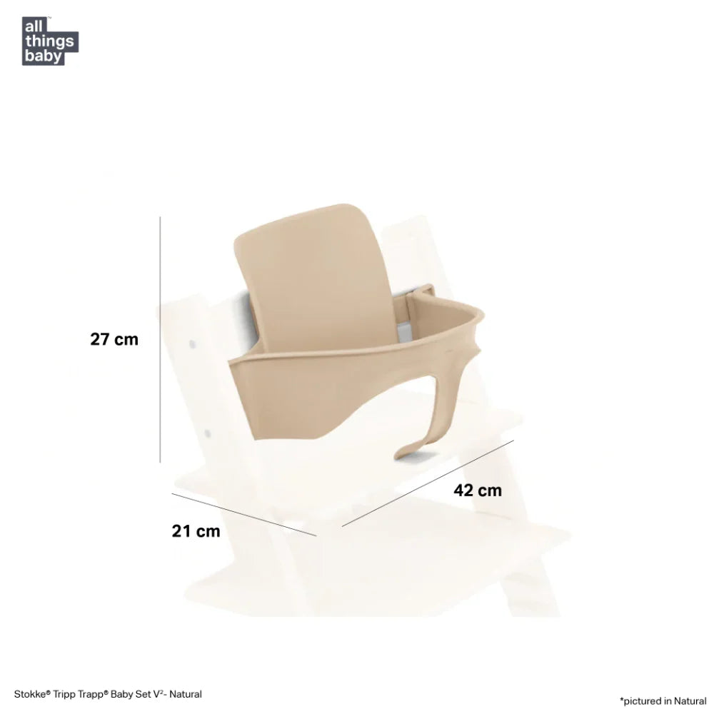 Stokke Tripp Trapp Baby Set² - Attachment for Tripp Trapp Chair (6–36 Months), Supports Baby’s Sitting Development, Easy to Install Without Tools Natural