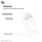 Stokke Tripp Trapp Baby Set² - Attachment for Tripp Trapp Chair (6–36 Months), Supports Baby’s Sitting Development, Easy to Install Without Tools - White
