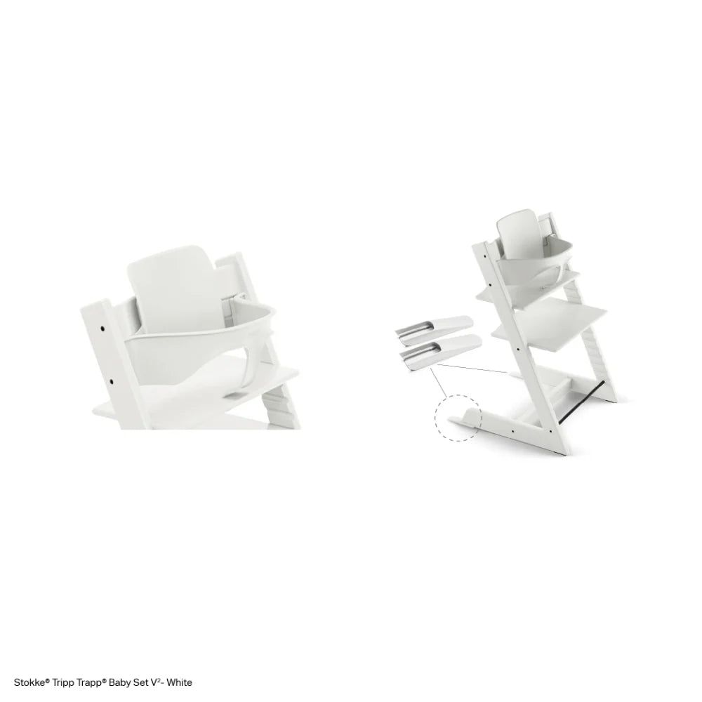 Stokke Tripp Trapp Baby Set² - Attachment for Tripp Trapp Chair (6–36 Months), Supports Baby’s Sitting Development, Easy to Install Without Tools - White