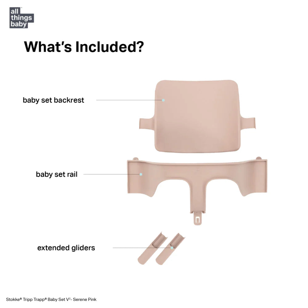 Stokke Tripp Trapp Baby Set² - Attachment for Tripp Trapp Chair (6–36 Months), Supports Baby’s Sitting Development, Easy to Install Without Tools - Pink