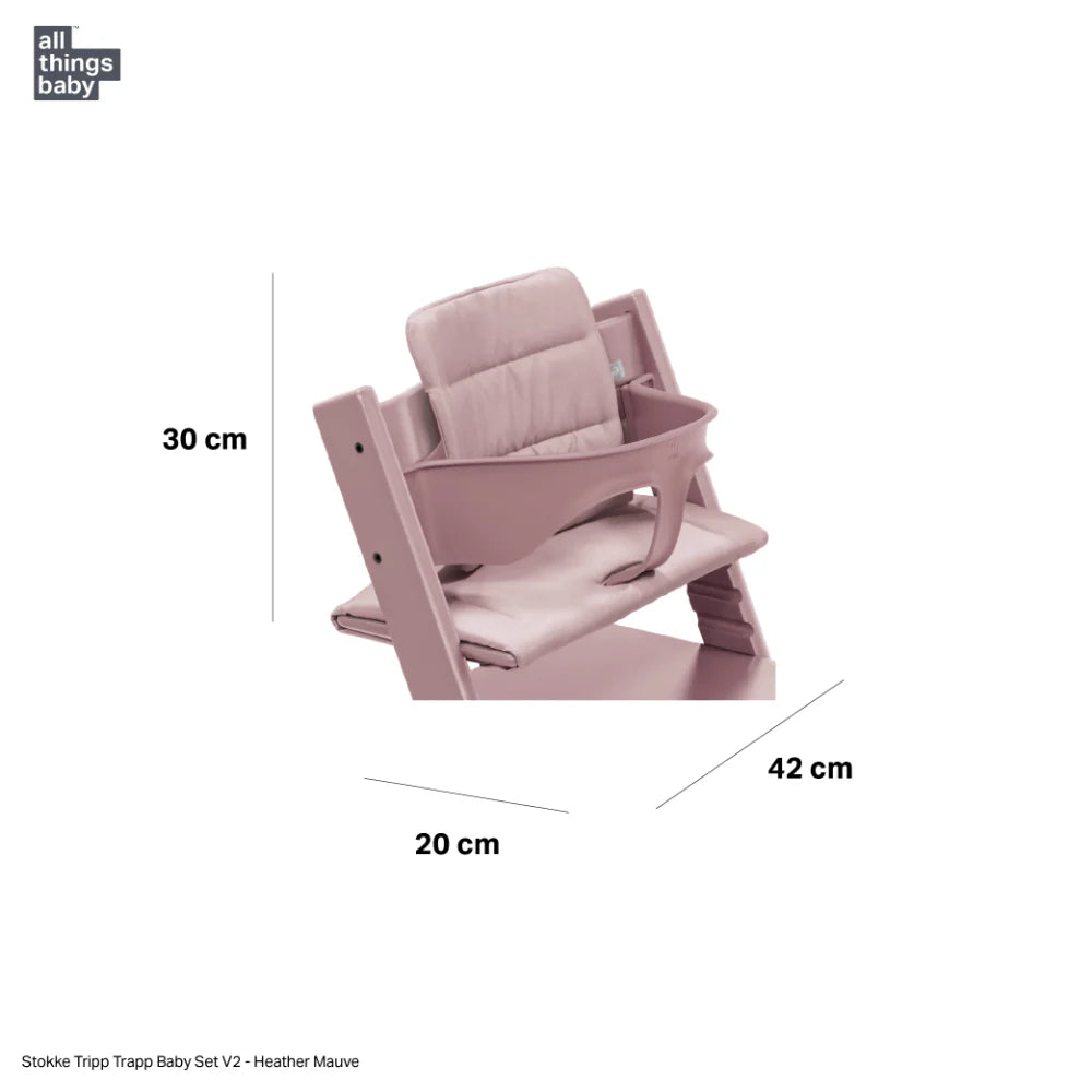 Stokke Tripp Trapp Baby Set² - Attachment for Tripp Trapp Chair (6–36 Months), Supports Baby’s Sitting Development, Easy to Install Without Tools - Mauve